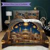 Muslim Pattern Bedding uilt Set uilt Cover Pillowcase Home Decoration Birthday Gift (1 * duvet cover + 2 * pillowcase  without core)125