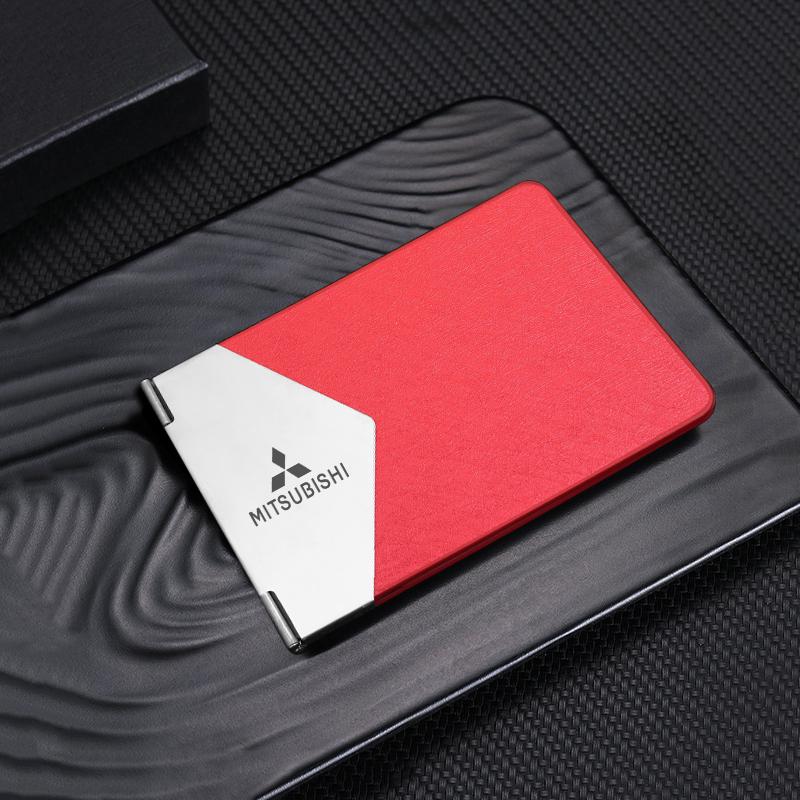 Car Driver's License Leather Cover Bank Card Document Clip For Mitsubishi Xforce ASX L200 Eclipse Cross Outlander Pajero Xpander