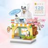 Restaurant Dessert Coffee Pet Fruit Store Street View Food House Building Blocks Kit Girls Bricks Model Kids Toy Boy Child Gifts