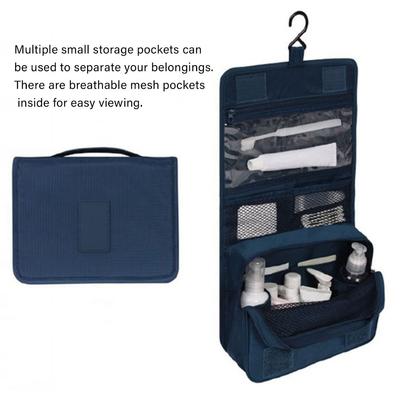 Marineblau Hängende Kulturtasche Polyester Wasserdicht Kosmetiktasche Multifunktionale Taschen Faltbar Faltbare Make-up Tasche Reise