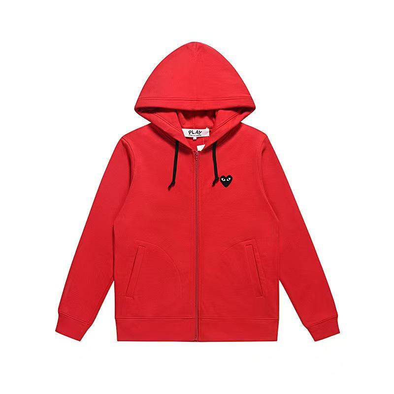 Chuan Jiu 2024 A/W Heart Hoodie: Unisex Stand Collar Zipper Pullover with Drawstring Hood