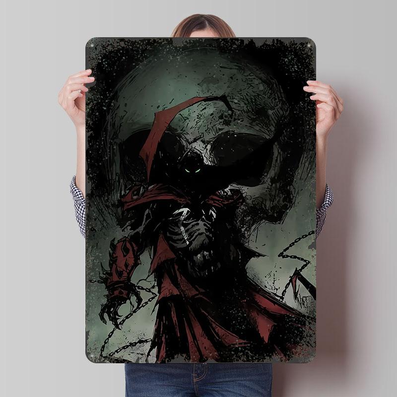 

Spawn Comics Tinplate Poster Customized Wall Art Vintage Retro Metal Signs for Aesthetic Room Decor Men Man Cave Wand Deko Home 7.9x11.8In(20x30cm)