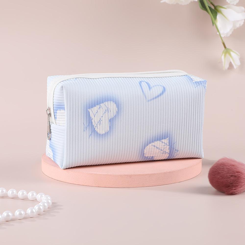 Pencil Case Love Print Lipstick Case Organizer Kawaii Cosmetic Bag For Students Everyday Use Travel