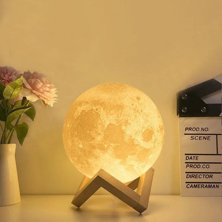 Moon Lamp 3D Printed Moon Lamp Moon Lamp 3D Night Light Table Lamp Tanabata Valentine's Day Gift Bedroom Decoration Indoor Lighting