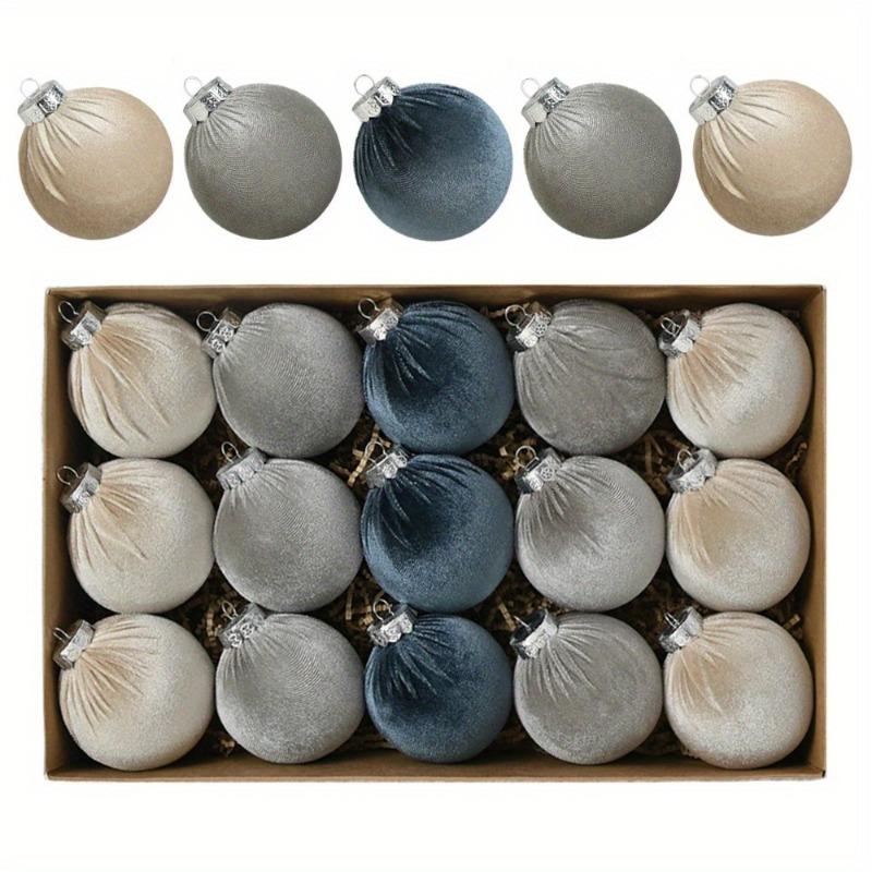 Christmas Ball Velvet Christmas Ball Christmas Decoration Pendant Flocked Velvet Cloth Christmas Ball Christmas Ornament Set