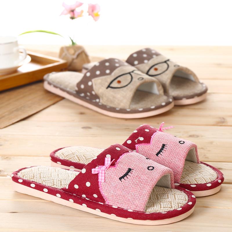 

Linen Indoor Home Slippers For Men And Women Home Garden Household Slippers 44-45