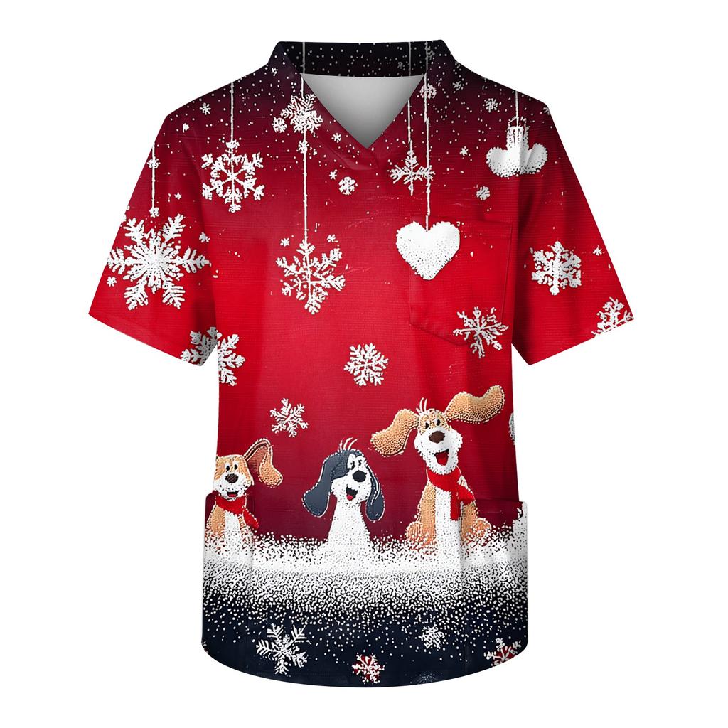 Pánská pracovní halenka s krátkým rukávem a výstřihem do V na hrudi