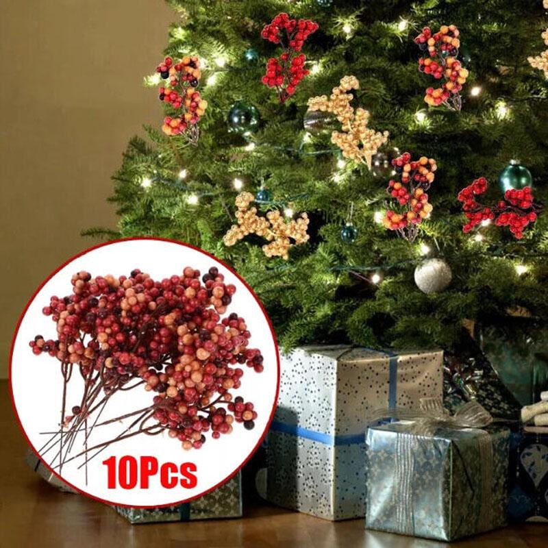 10pcs Artificial Berry Stems Christmas Berry Picks Decor Berries Branches