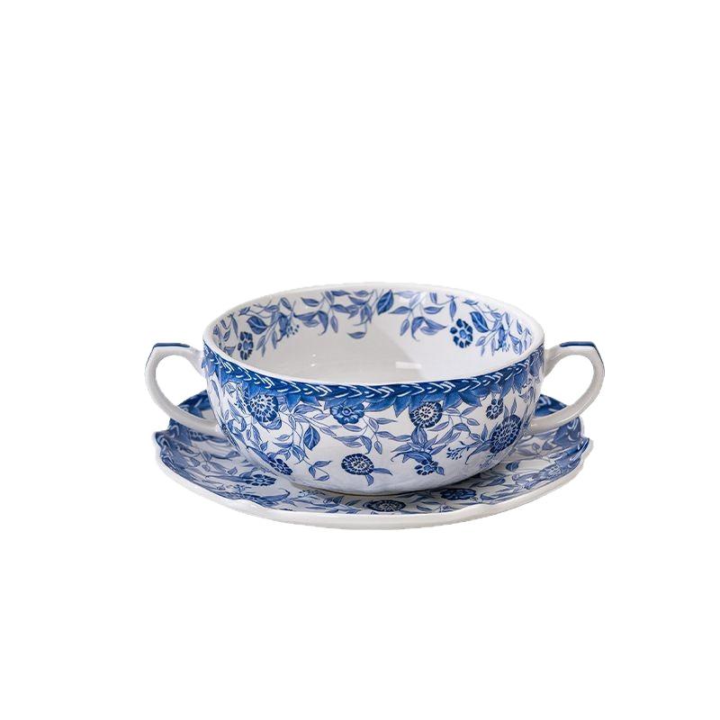 Vysoce hodnotný lehký retro šálek na kávu s podšálkem keramický hrnek se lžičkou snídaňový šálek miska na ovesnou kaši miska na ohřívání mléka