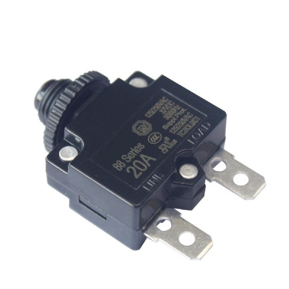 88 Series Thermal Overload Circuit Breaker 5A 10A 15A 20A 25A 30A Manual Reset for 250VAC 50VDC Industrial Use