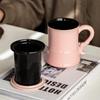 Elegant Pink Ladies Ceramic Mug - Tea & Water Separation, Perfect for Home, Office, or Personal Use