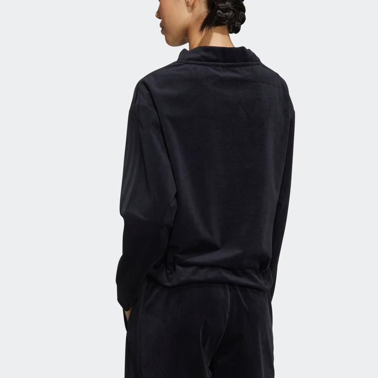 Adidas Originals Trefoil Mock Sweat Sports Pullover Sweatshirt Women sweatshirt Black GV2922