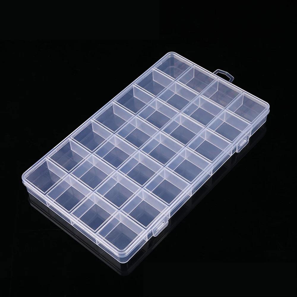 

24/28 Grids Multifunctional Clear Plastic Organizer Box With Grids Container Craft Storage For Beads Organizer Art DIY Jewelry