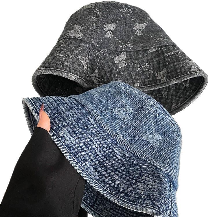 Summer Versatile Hat Female Retro Cowboy Bear Bucket Hat Washbasin Hat Bucket Hat