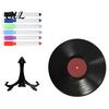 Decorative Vinyl Record Display DIY Graffiti Clock Ornament, Reusable Blank Acrylic Retro Tabletop Multi-color Marker Craft Wall Decor with