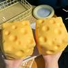 Cubulețe de Brânză Squishy Jucării de Strâns Brânză Moale de Unt Jucărie Fidget Rebound Lent Împinge Ameliorarea Stresului Jucărie Senzorială Cadou de Crăciun