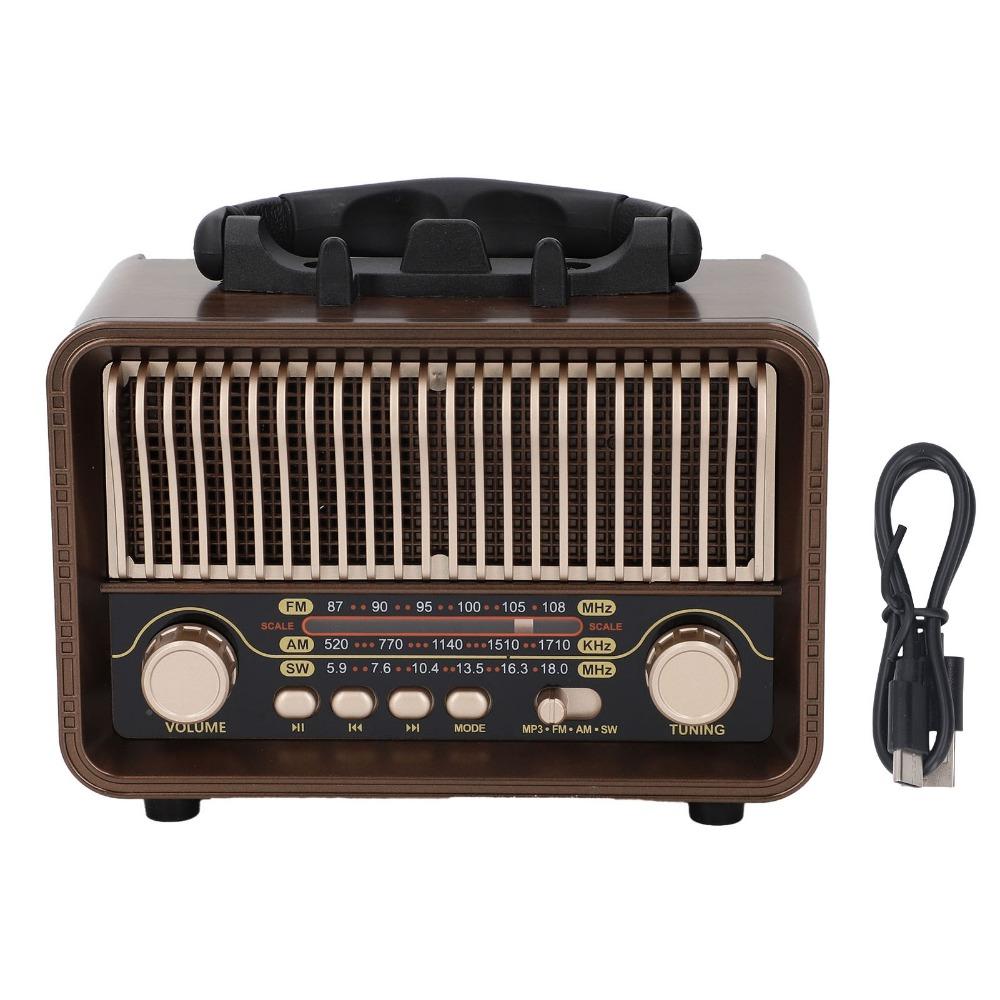 Wood Grain Full Band Radio Bluetooth 5.4 Retro Radio Portable Bluetooth Speaker  Home Use