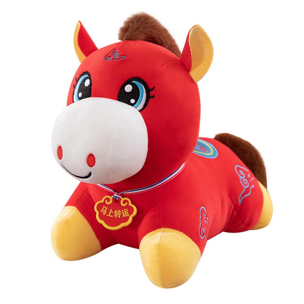 Traditional Auspicious Horse Figurine Auspicious Clouds Horse Doll For Year Of Horse National Style Pony For Good (As shown-33083)-