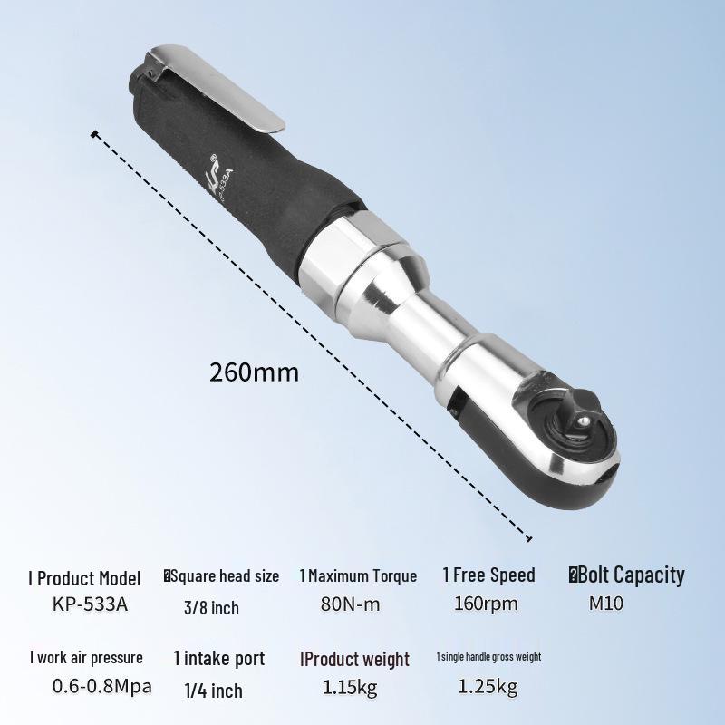 Gaobao Pneumatic Ratchet Wrench: 1/2 & 3/8 Drives, Right Angle Air Torque Tool for Auto Repair