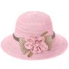 Wide Brim Straw Sun Hat with Decorative Flower and Lightweight Breathable Summer Hat for Women Outdoor Use