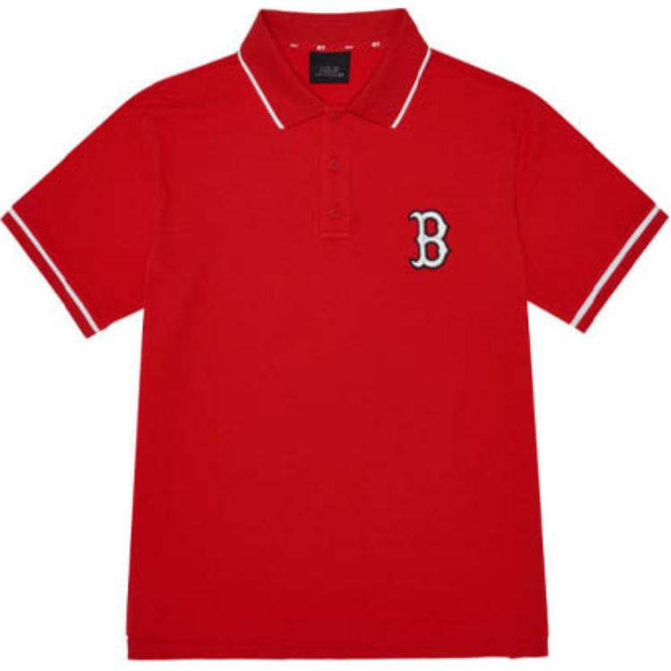 New MLB Polo Shirts Unisex Red 31TSQ2131-43R