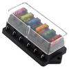 6 Way Circuit Standard Ato Blade Fuse Box Dc 12V/24V Car Fuse Block Holder Fuses