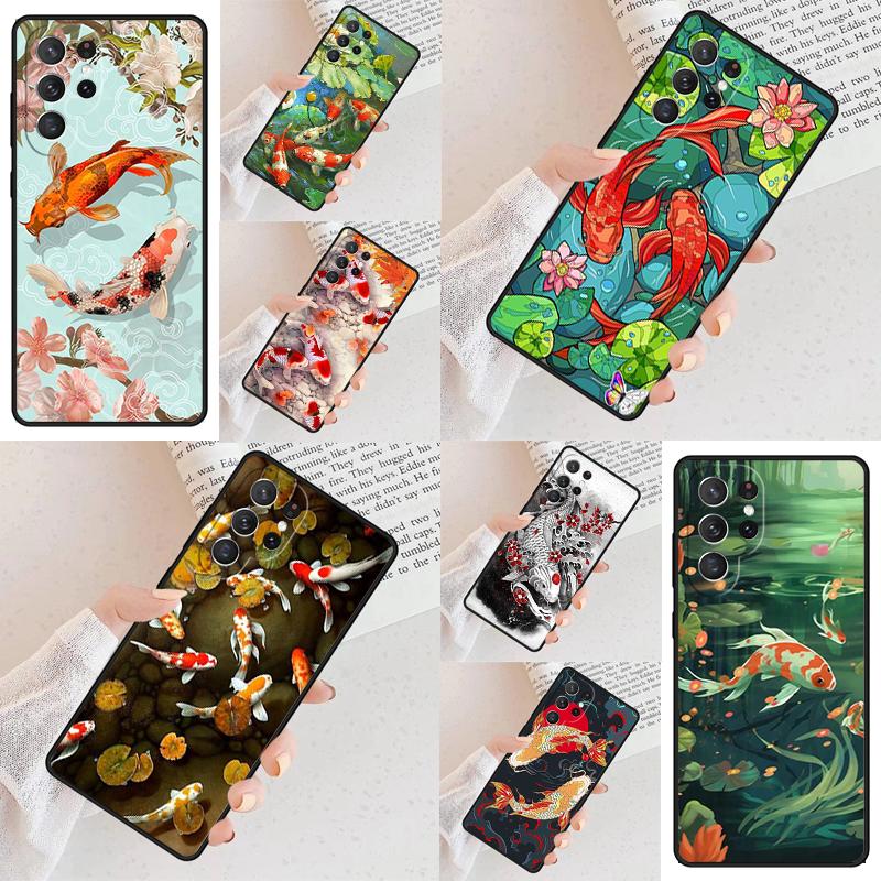 Koi Carp Fish Painting Cell Phone Case for Samsung Galaxy S26 Ultra S25 S24 S23 S22 S21 S20 Note10 Cover