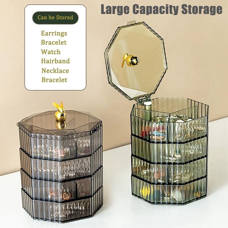 Four-tier Rotatable Jewelry Organizer Jewelry Box Acrylic Earring/Bracelet/Necklace Box