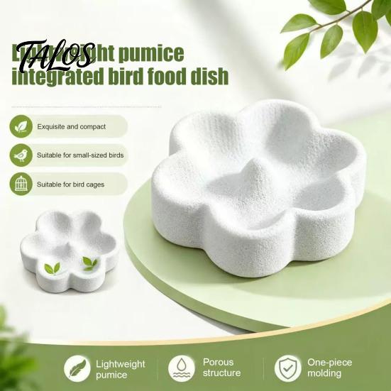 Stable Bird Cage Accessory Pumice Stone Bowl, Spill Proof Parrot Water Calcium Rich, Feeding Bowl Food Dish, Feeder for Cockatiel Conure Parakeet Claw