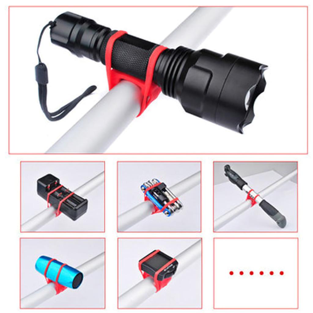 5Pcs Cycling Bike Bicycle Silicone Band Elastic Strap Bandage Belt Handlebar Mount Holder Elastic Strap Easy To Install