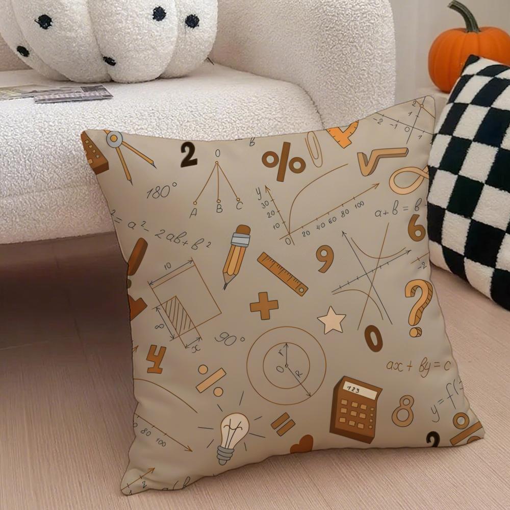 Universal International Day Of Mathematics Cushion Cover Throw Pillow Cover Hidden Button Durable Polyester Chair Cushion