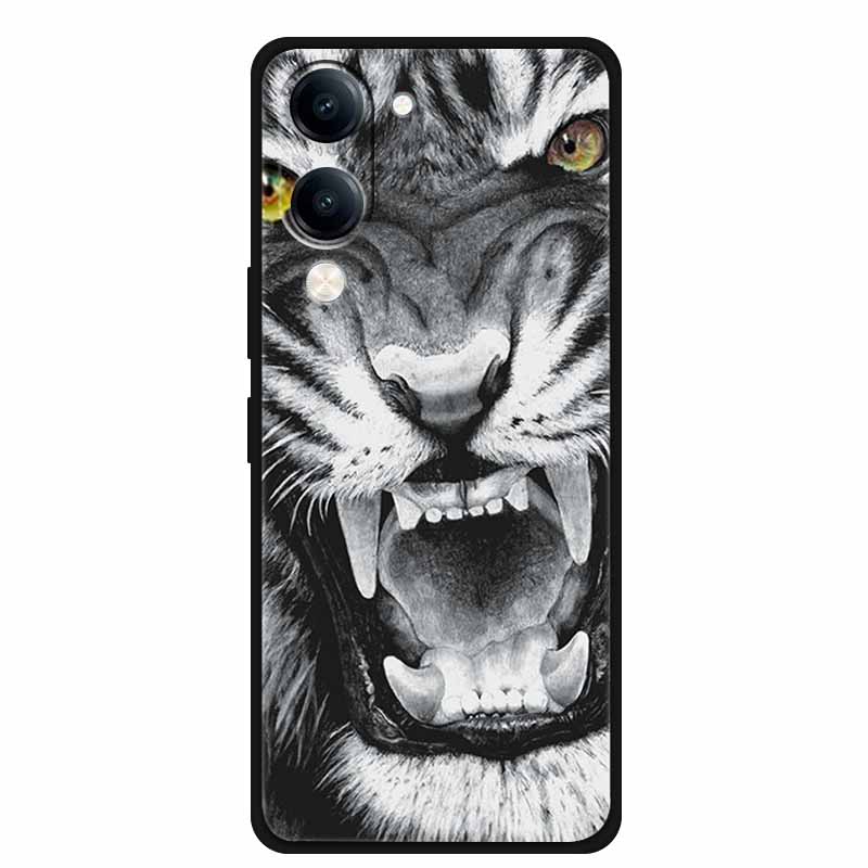 For Vivo iQOO Z10 Lite Case Silicone Black TPU Funda Back Cover for iQOO Z10 Lite 5G I2409 Soft Case Animal Coque IQOOZ10 Lite