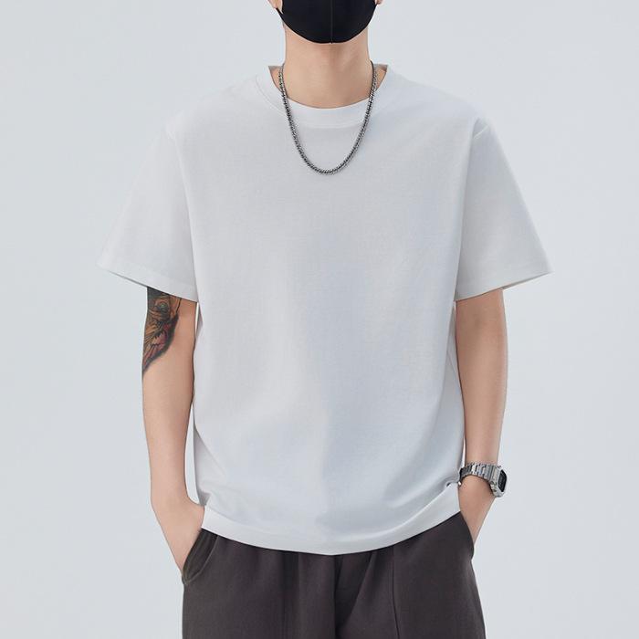 Short-sleeved Men s Solid Color Loose Top T-shirt In Spring Versatile Half-sleeved Body S