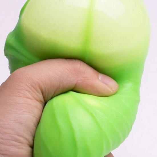 Stress Relief Simulation Cabbage Toy Anti-Anxiety Green Cabbage Squeeze Toy Stretchy Vegetable Fidget Sensory Toy Office Worker Gift