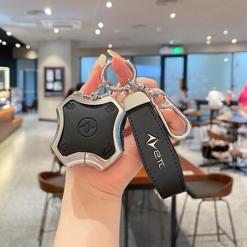 Dongfeng Yipai 007/008 Key Case 2024: Metal & Leather Remote Control Protective Shell for Four-Wheel Drive.