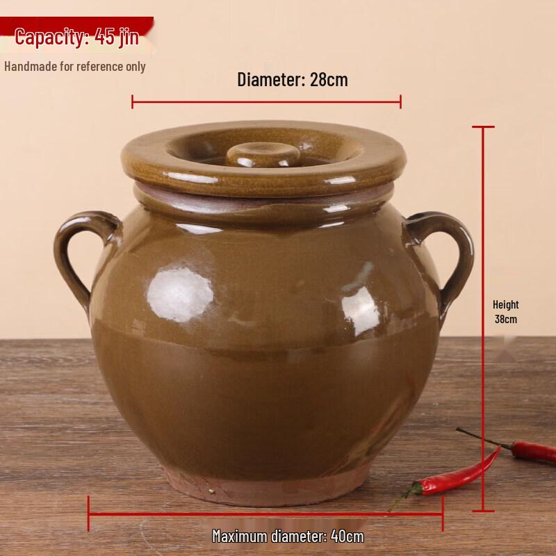 Traditional Ceramic Rice Wine Fermentation Jar