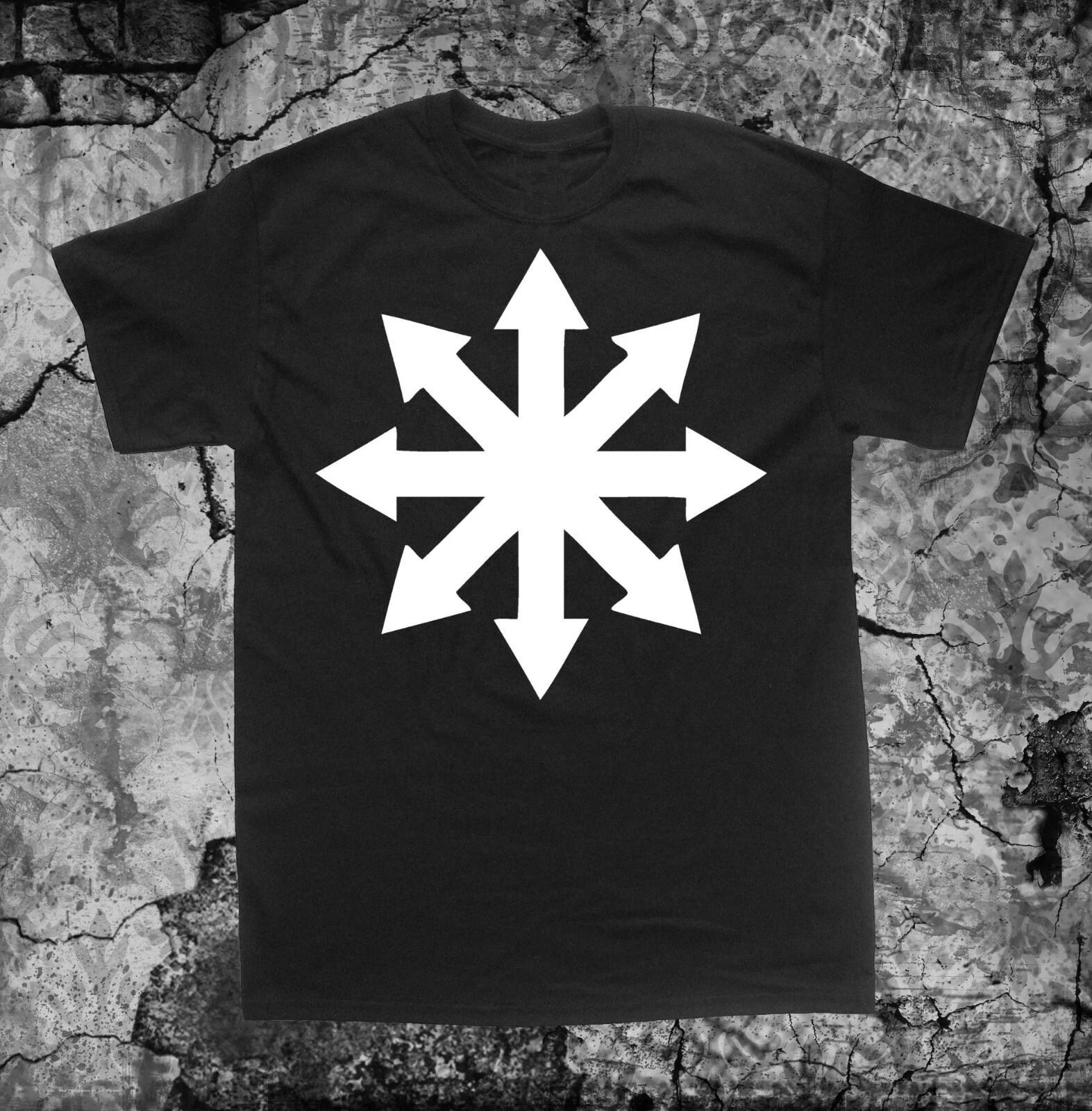 Chaos Symbol Shirt - Occult pentacle star Punk Metal grunge gothic of cross L