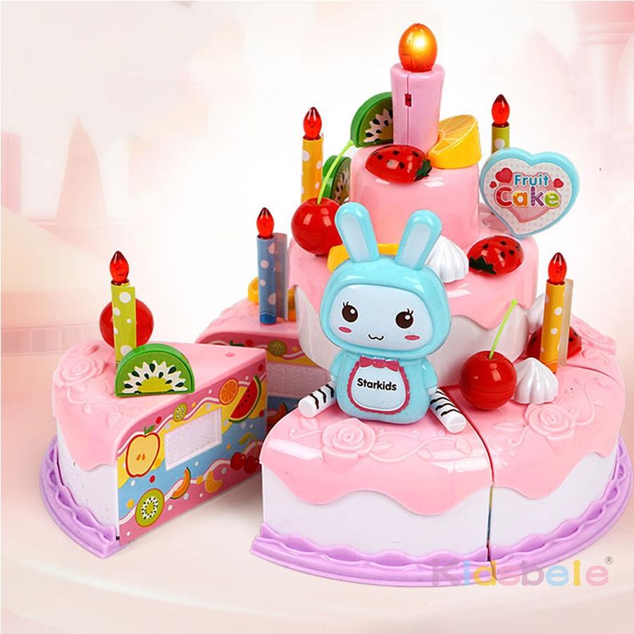 Kids Simulation Diy Birthday Cake Toy Pretend Kitchen Birthday And Christmas Party Gift Creative Triple Layers Cake Toy