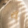 Decorative Clothing Accessory Hollow Sheep Brooch Lapel Pin, Golden Plated Alloy Animal Badge Pin for Daily Wear Party Cardigan