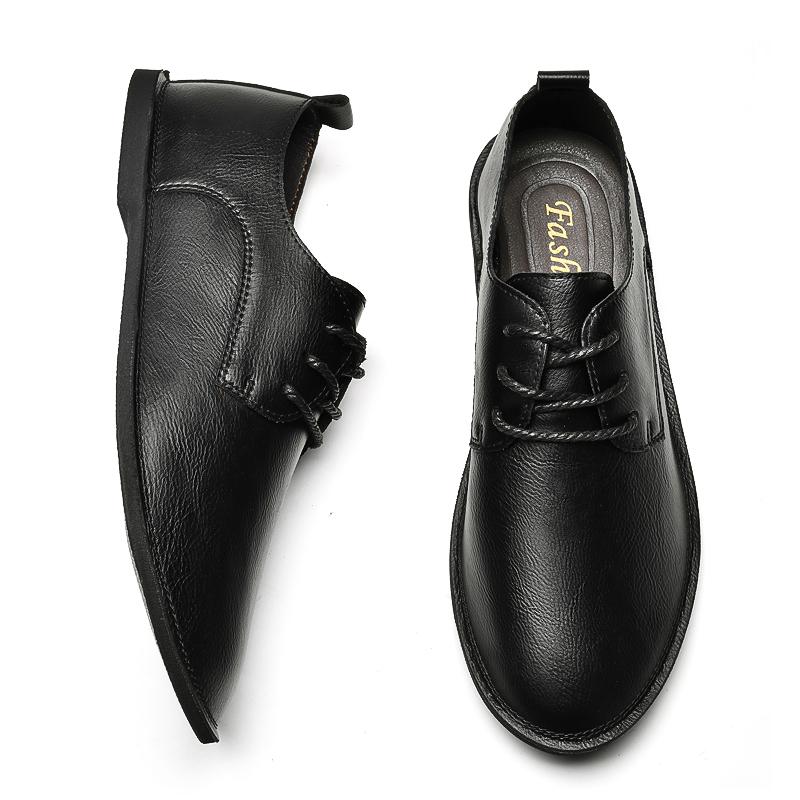 Leisure Walking Shoes Genuine Leather Men Casual Lightweight Business Shoes Comfortable Man Driving Shoes Loafers Sneakers