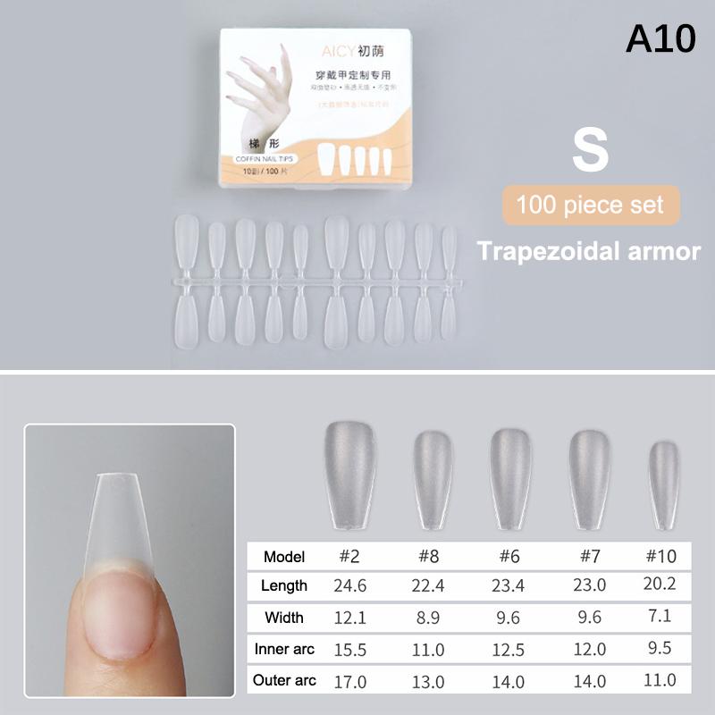 100Pcs/Box Matte Fake Nails No Polishing Press On False Nails Medium Short Design High Matt Soft Gel Nail Tips For Extension