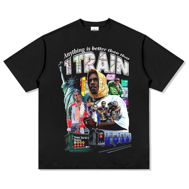 

AP Rocky 1 Train Graphic TShirt Unisex Vintage Crew Neck Oversized Cotton Comfortable Casual Streetwear Fashion Tee 4XL