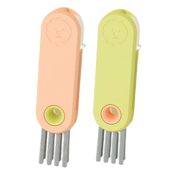 In 1 Tassen Deckel Reinigungsbürste Cartoon Löwen Design Doppelseitig