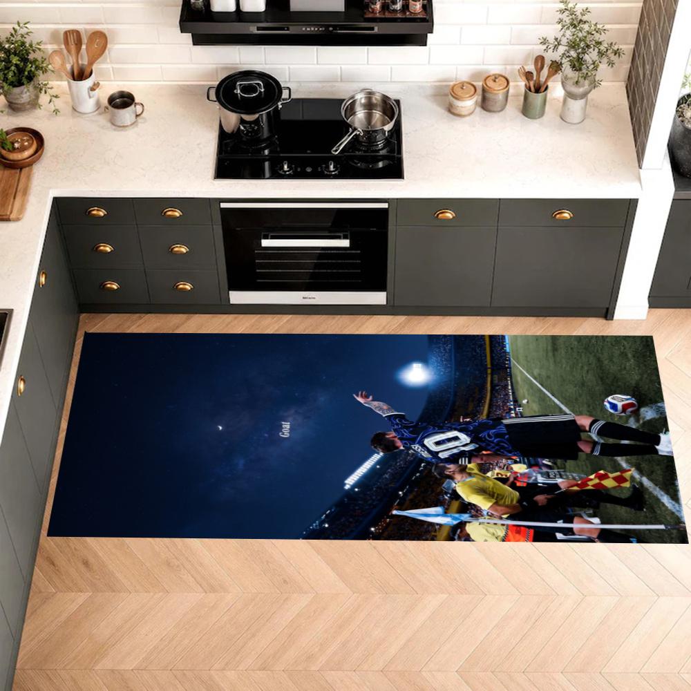Messi Kitchen Floor Mat Long Strip Mat Antislip Machine Washable Suitable For Bathrooms Laundries Home Decoration Carpets