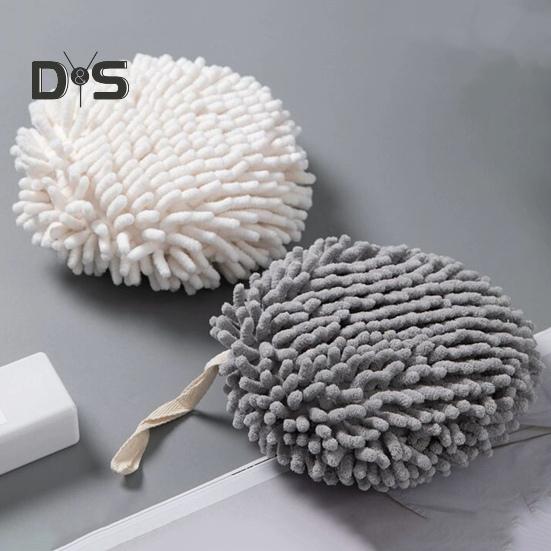 Chenille Hand Towel with Hanging Strap Highly Water Absorbent Soft Superfine Fiber Thickened Reusable Kitchen Bathroom Cleaning Wipe Towel