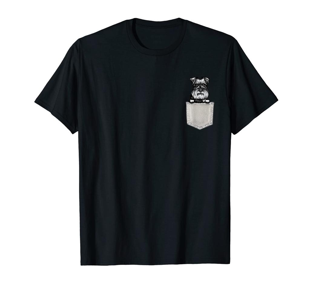 Presente para Amante de Cachorros Schnauzer no seu Bolso Camiseta Engraçada com Rosto de Cachorro