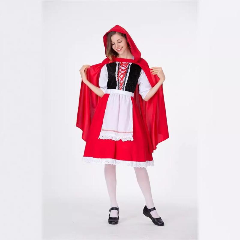 

Плащ Красной Шапочки взрослый красный плащ костюм для драматического представления костюм для выступления по мотивам сказки братьев Гримм XL