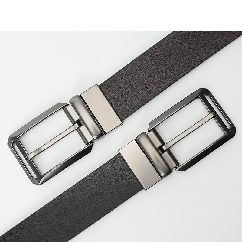 Genuine Leather Belt Men's Pin Buckle Rotatable Casual and Versatile Cowhide Belt Men's Young Trouser Belt