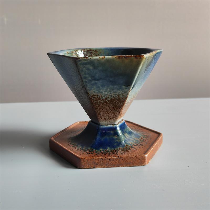 Creative Ceramic Cup Light Luxury Coffee Cup Saucer Set Retro Design Water Cup Afternoon Tea Cup