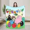Cute Les Barbapapa Cartoon Flannel Blanket Warm Throw Blanket for Outdoor Travel Novelty Bedspread Sofa Bed Cover